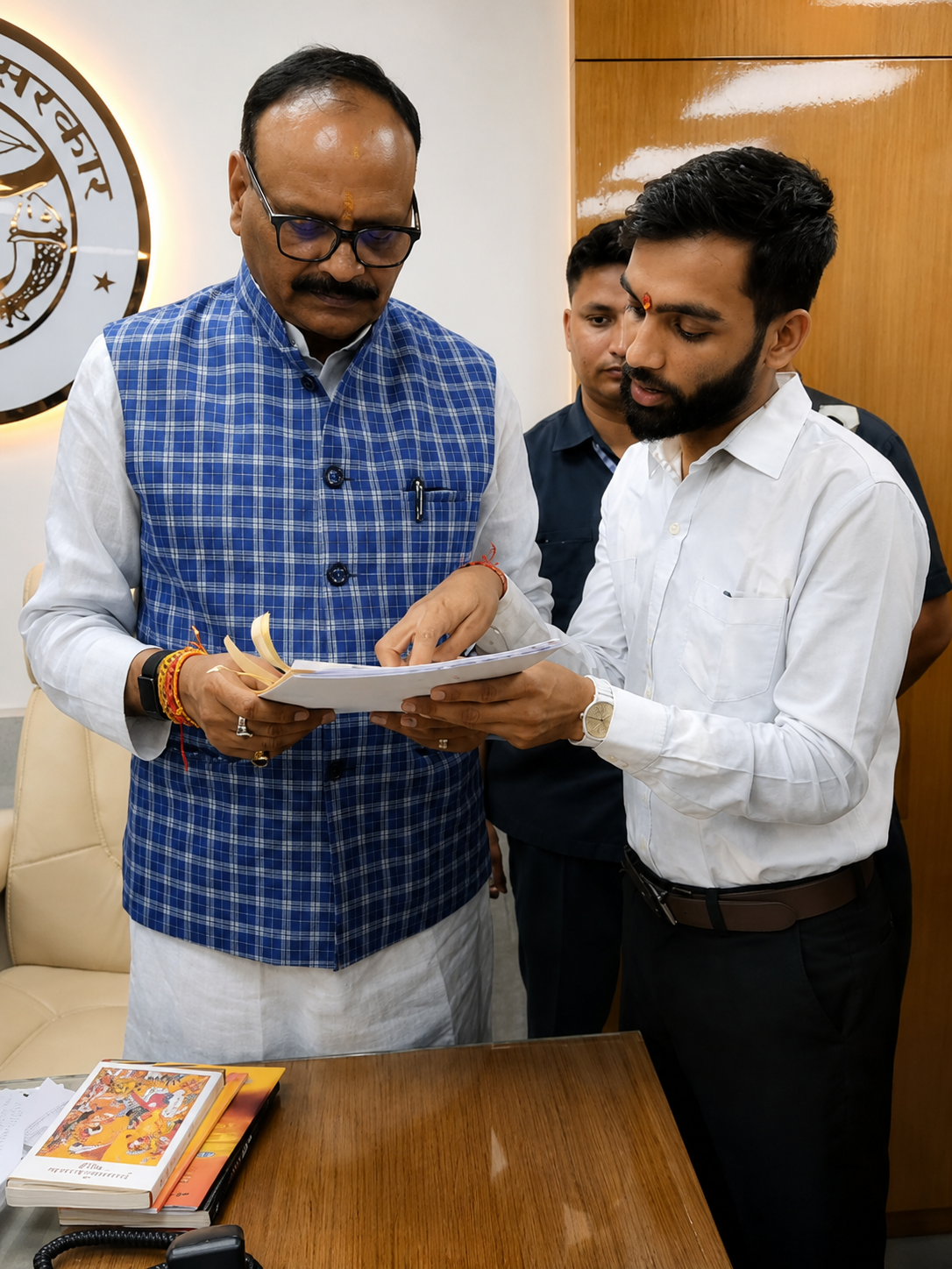 Ayurakshak Association representative presenting a proposal to the Hon'ble Deputy Chief Minister